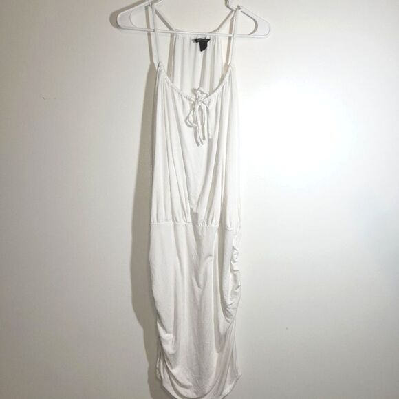 New Victoria's Secret White Ruched Fitted Dress Large - Picture 1 of 9